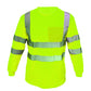 Men's High Visibility Safety Work T Shirts Long Sleeve Reflective Tape Class 3 2 Pieces