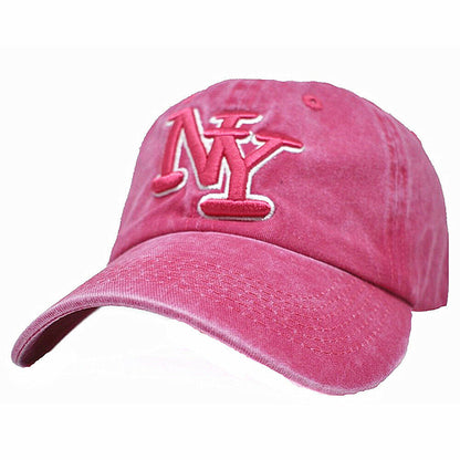 Unisex Polo Style Baseball Vintage Washed Cotton Dad Cap NY Casual Hat