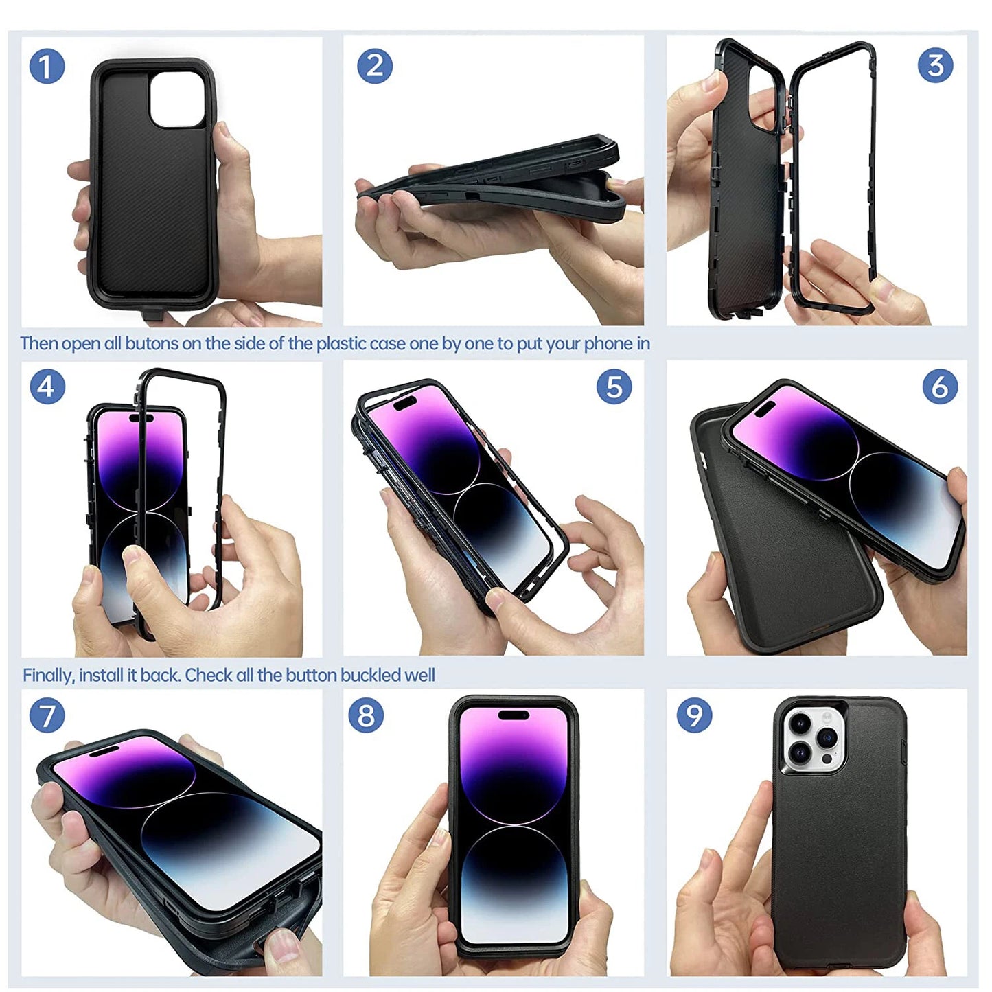 For Apple iPhone 12 12 Pro Max Heavy Duty Shockproof Holster Case Cover with Belt Clip