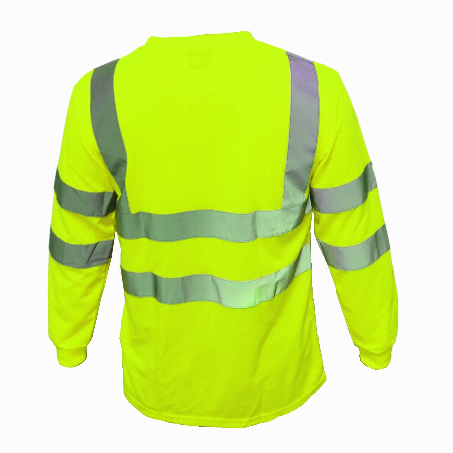 Men's High Visibility Safety Work T Shirts Long Sleeve Reflective Tape Class 3 2 Pieces