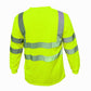 Men's High Visibility Safety Work T Shirts Long Sleeve Reflective Tape Class 3 2 Pieces