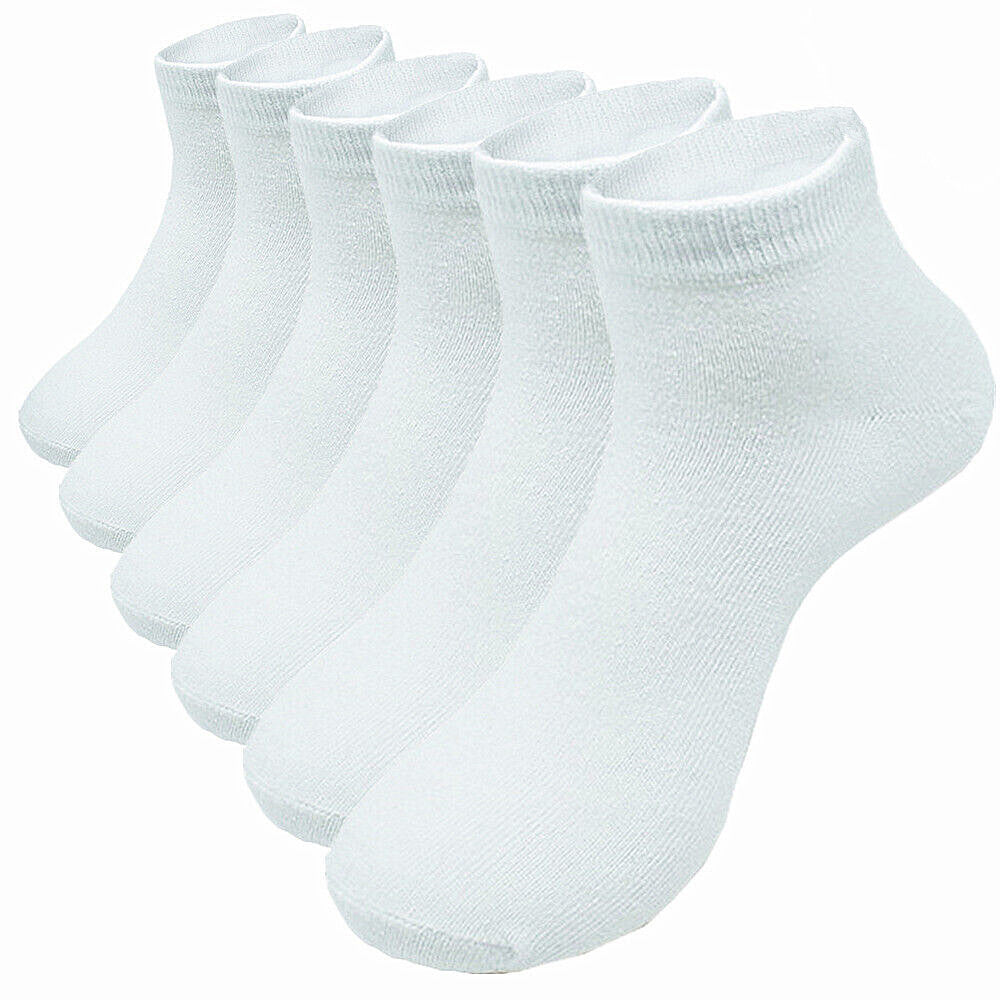 Men's Casual Cotton Solid Classic Sports Socks Ankle Low Cut Size 9-13