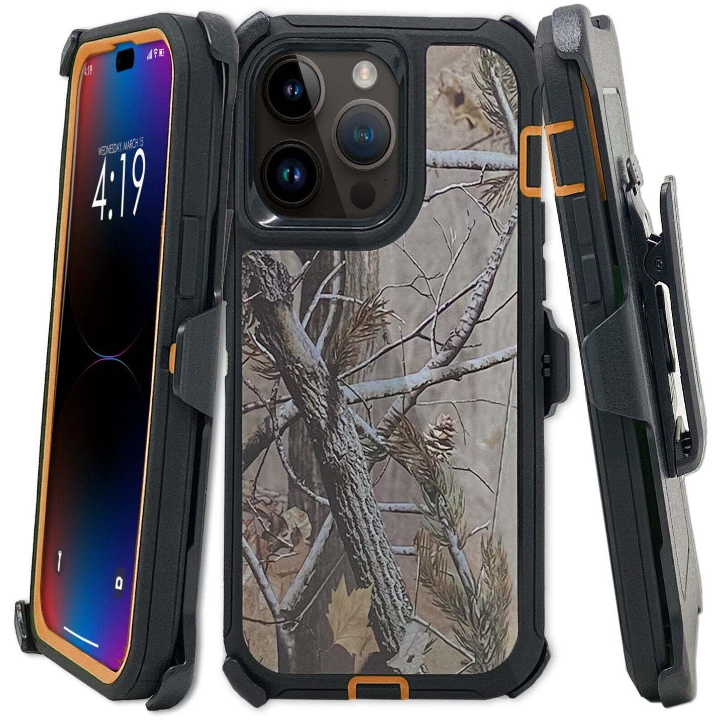 For Apple iPhone 16 16e Pro Max Plus Heavy Duty Shockproof Holster Case Cover with Belt Clip