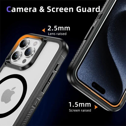 For Apple iPhone 16 16e 15 Plus 15 14 13 Pro Max Shockproof Magnetic Case Dual-Layer Compatible With MagSafe Cover