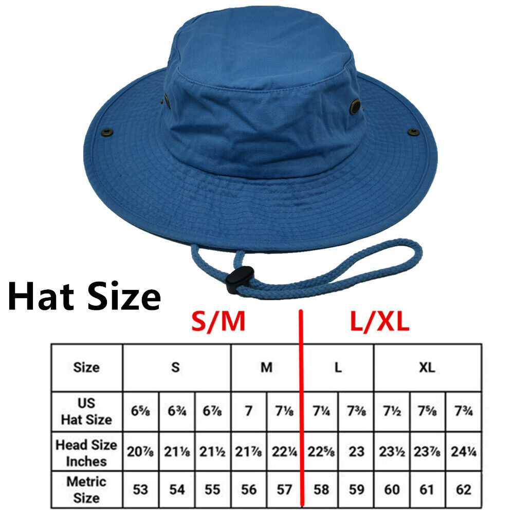 Unisex Boonie Bucket Hat Wide Brim 100% Cotton Sun Safari Fishing