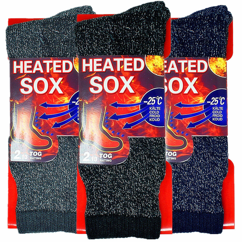 Men's Winter Thermal Heated Boots Warm Heavy Duty Crew Socks Size 10-13