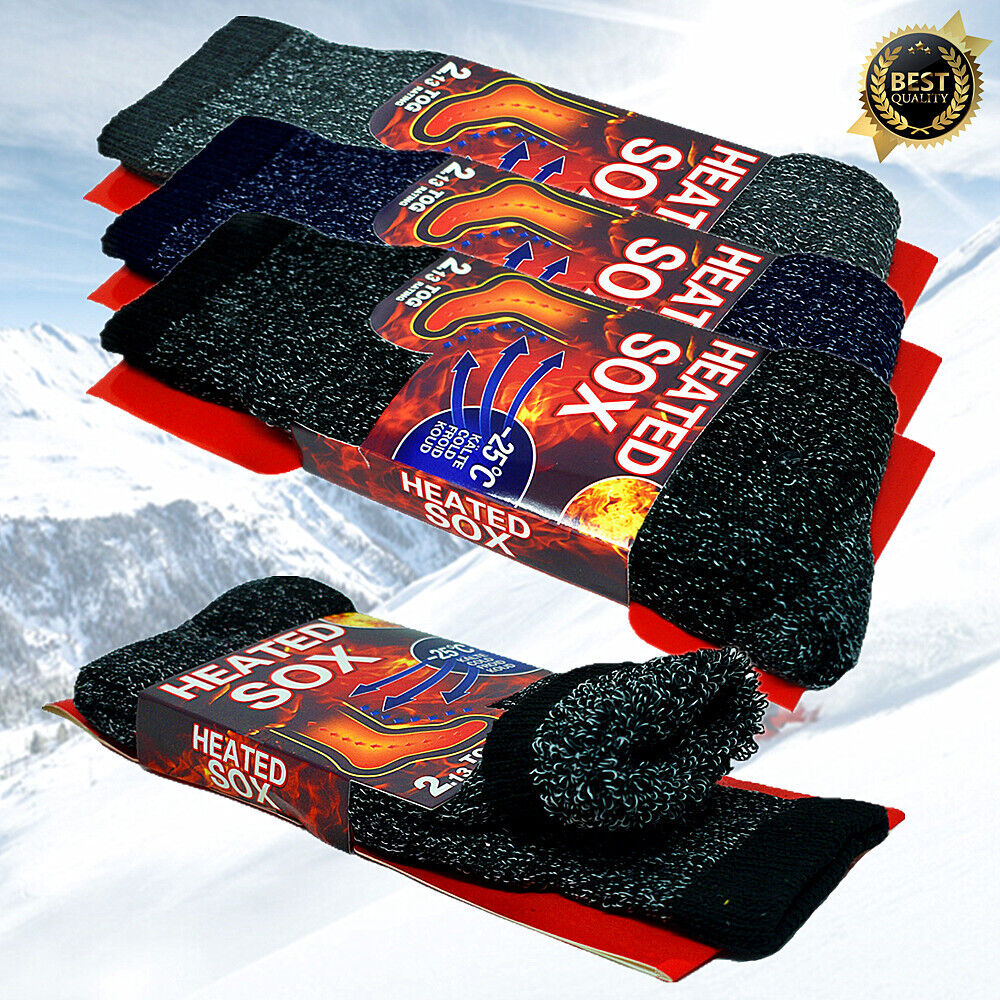 Men's Winter Thermal Heated Boots Warm Heavy Duty Crew Socks Size 10-13