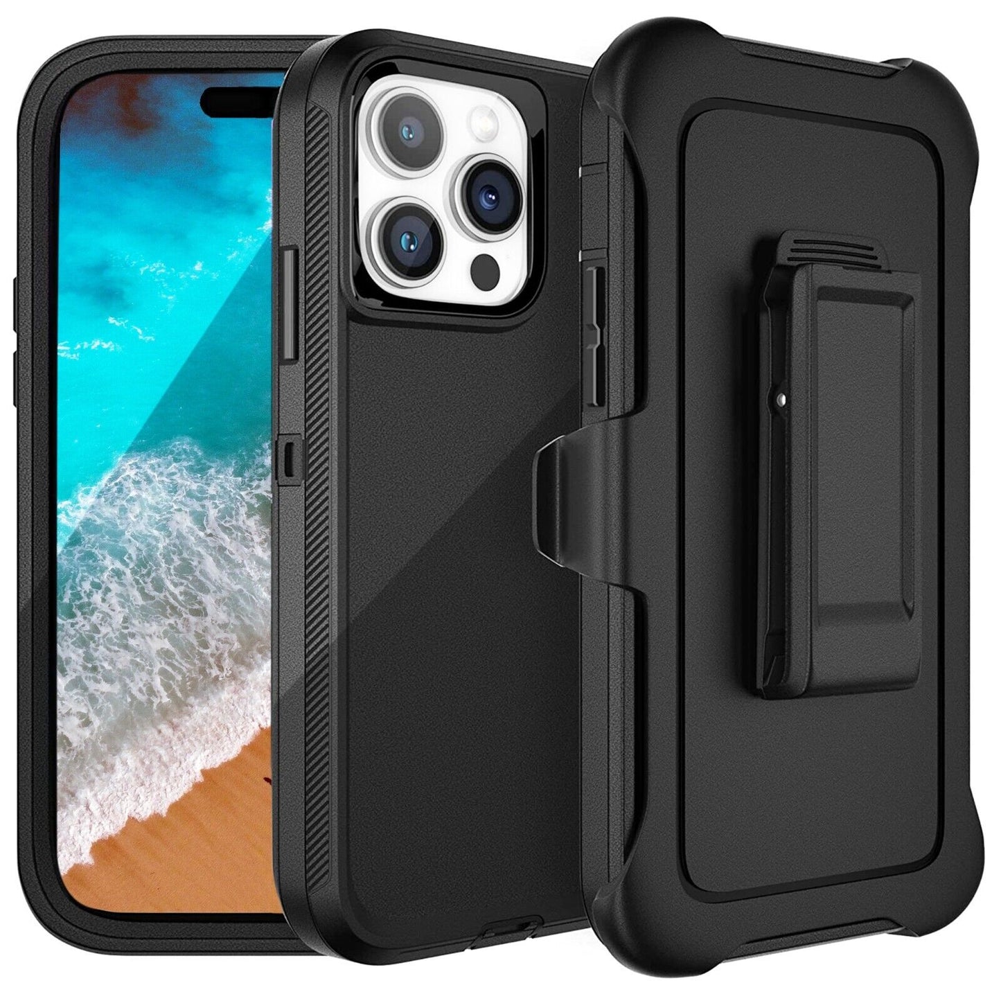 For Apple iPhone 14 14 Pro Max Plus Shockproof Holster Case Heavy Duty Cover with Belt Clip