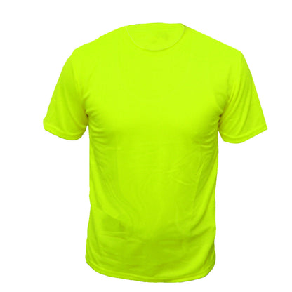Men's High Visibility Safety Work Hi-Vis T Shirts Short Sleeve Green Orange 2 Pieces