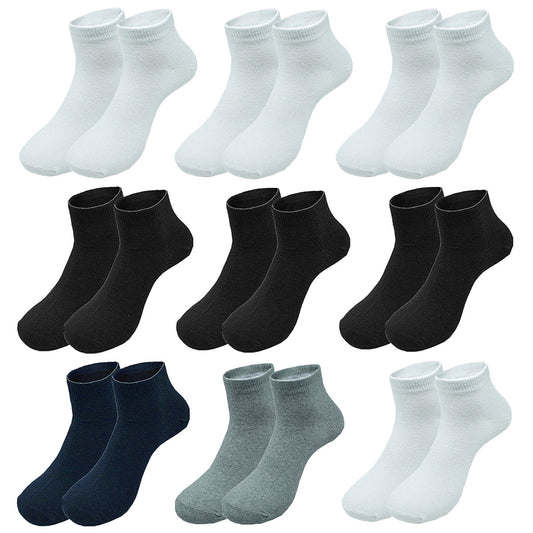 Men's Casual Cotton Solid Classic Sports Socks Ankle Low Cut Size 9-13