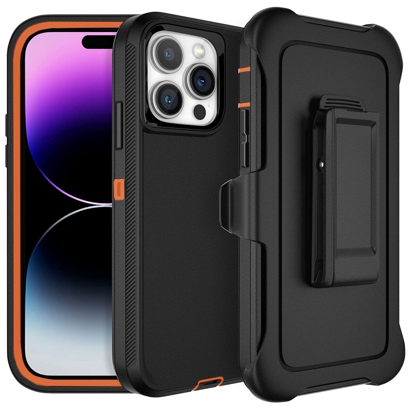 For Apple iPhone 14 14 Pro Max Plus Shockproof Holster Case Heavy Duty Cover with Belt Clip