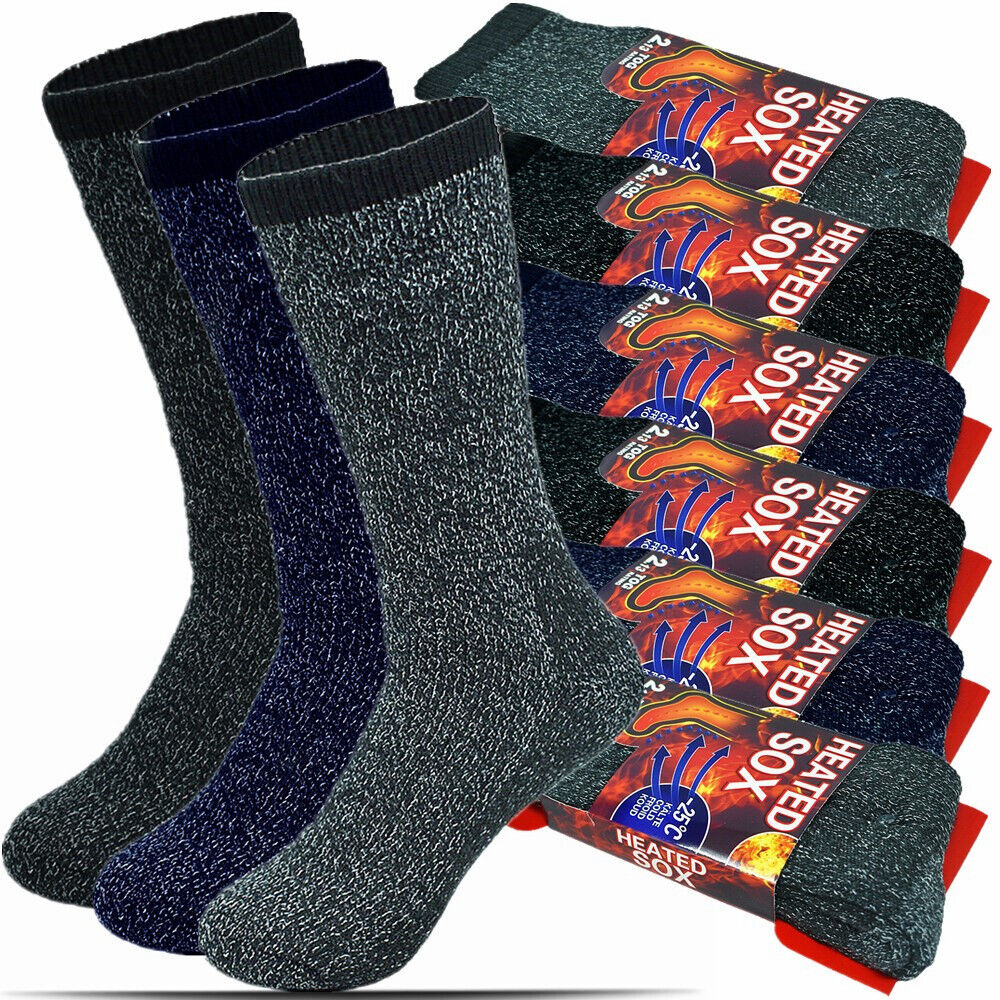 Men's Winter Thermal Heated Boots Warm Heavy Duty Crew Socks Size 10-13