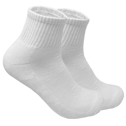 Men's 6 Pairs Cotton Solid Athletic Ankle Quarter Socks with Cushioning Size 9-13