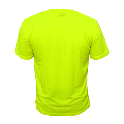 Men's High Visibility Safety Work Hi-Vis T Shirts Short Sleeve Green Orange 2 Pieces