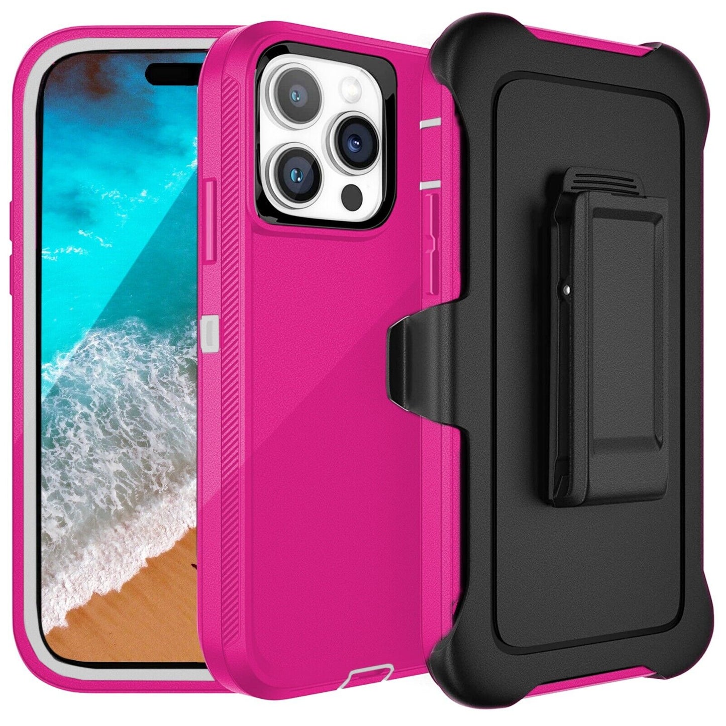 For Apple iPhone 14 14 Pro Max Plus Shockproof Holster Case Heavy Duty Cover with Belt Clip