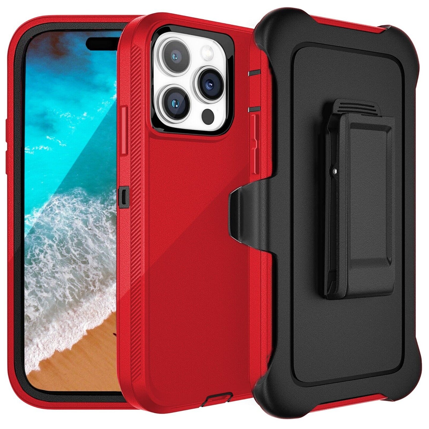 For Apple iPhone 14 14 Pro Max Plus Shockproof Holster Case Heavy Duty Cover with Belt Clip
