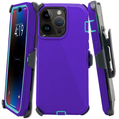 For Apple iPhone 16 16e Pro Max Plus Heavy Duty Shockproof Holster Case Cover with Belt Clip