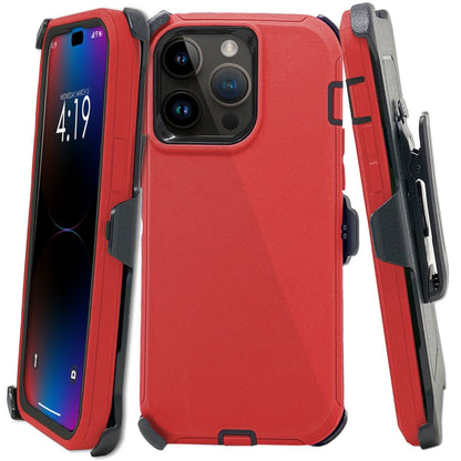 For Apple iPhone 16 16e Pro Max Plus Heavy Duty Shockproof Holster Case Cover with Belt Clip