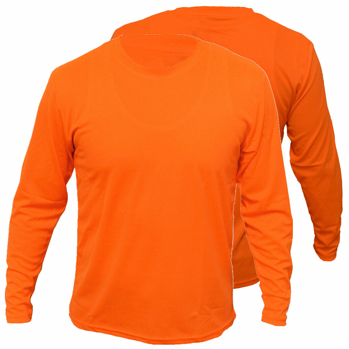 Men's High Visibility Safety Work Hi-Vis T Shirts Long Sleeve Green Orange 2 Pieces