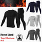 Men's Winter Fleece Lined Thermal Warm Soft Long Johns 100% Cotton Underwear Set