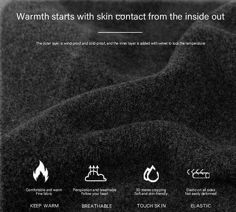 Men's Winter Fleece Lined Elastic Warm Thermal Long Johns Legging Underwear Pants