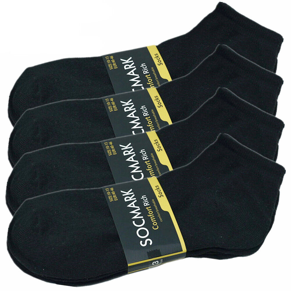 Men's Casual Cotton Solid Classic Sports Socks Ankle Low Cut Size 9-13