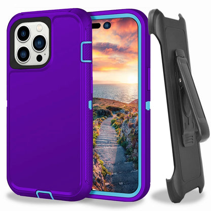 For Apple iPhone 15 Pro Max Plus Heavy Duty Shockproof Holster Case Cover with Belt Clip