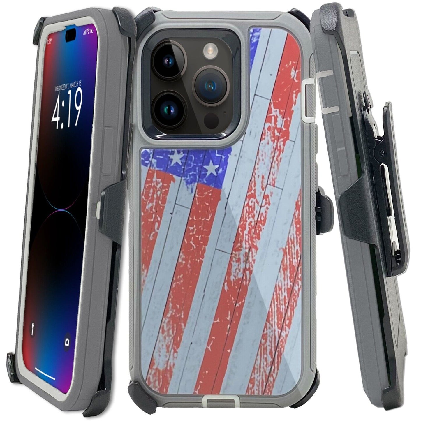 For Apple iPhone 16 16e Pro Max Plus Heavy Duty Shockproof Holster Case Cover with Belt Clip