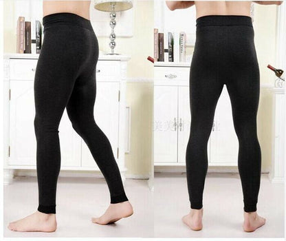 Men's Winter Fleece Lined Elastic Warm Thermal Long Johns Legging Underwear Pants