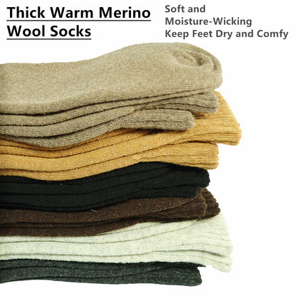 Men's Winter Thermal Merino Wool Heated Warm Thick Crew Socks Size 10-13