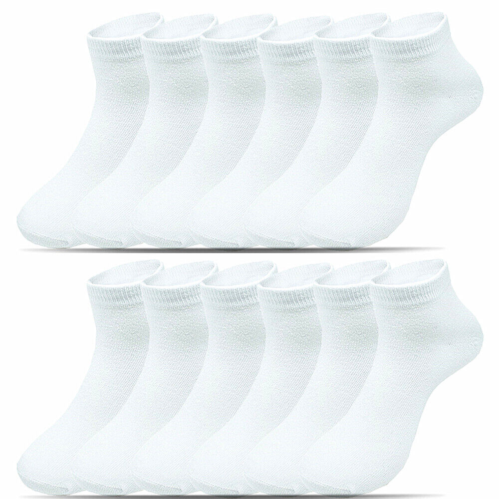 Men's Casual Cotton Solid Classic Sports Socks Ankle Low Cut Size 9-13