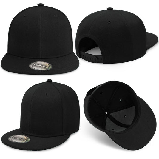 Unisex Snapback Hat Classic Hip Hop Style Solid Flat Brim Baseball Cap