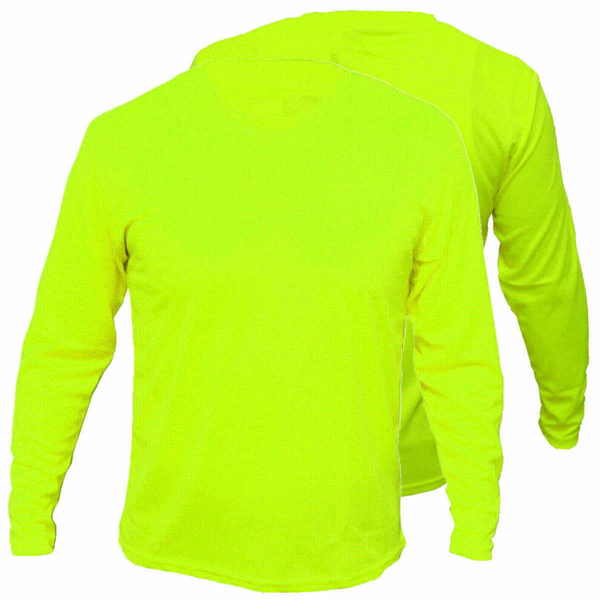 Men's High Visibility Safety Work Hi-Vis T Shirts Long Sleeve Green Orange 2 Pieces
