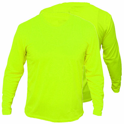 Men's High Visibility Safety Work Hi-Vis T Shirts Long Sleeve Green Orange 2 Pieces