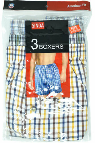 Men's Boxer Briefs Shorts Underwear Trunk Check Plaid Cotton Size M-2XL