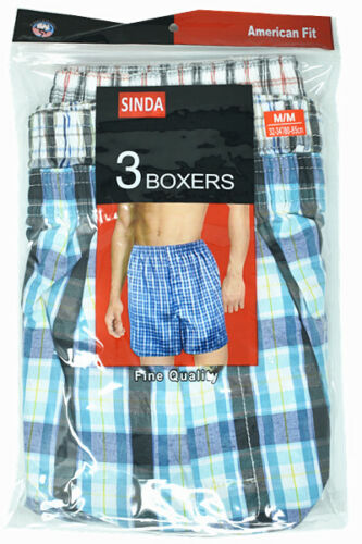 Men's Boxer Briefs Shorts Underwear Trunk Check Plaid Cotton Size M-2XL