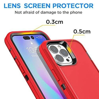 For Apple iPhone 15 Pro Max Plus Heavy Duty Shockproof Holster Case Cover with Belt Clip