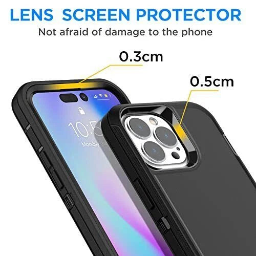 For Apple iPhone 14 14 Pro Max Plus Shockproof Holster Case Heavy Duty Cover with Belt Clip