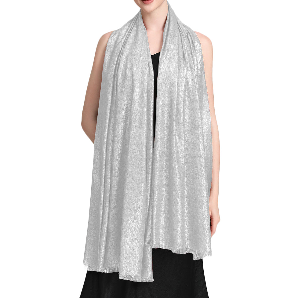 Women's Large Sparkling Glitter Metallic Soft Pashmina Shawl Wrap Scarf