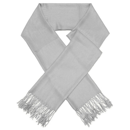 Women's Large Soft Silky Pashmina Shawl Wrap Plain Solid Wedding Scarf