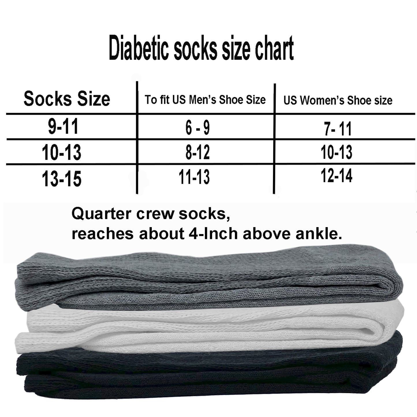 3-12 Pairs Men's Diabetic Circulatory Ankle/Quarter Cotton Socks Size 9-15