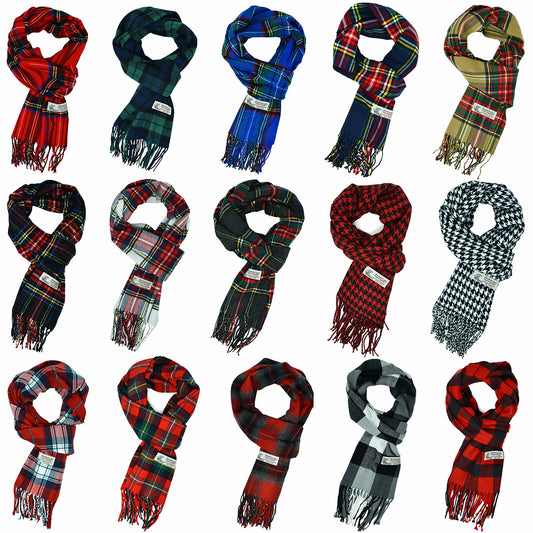 Unisex Winter Scottish Stewart Plaid Scarves Cashmere Feel Soft Luxurious Scarf