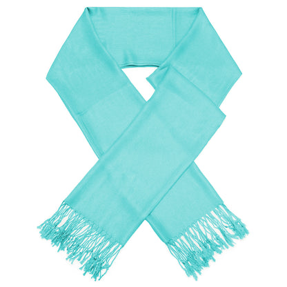 Women's Large Soft Silky Pashmina Shawl Wrap Plain Solid Wedding Scarf