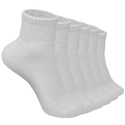 Women's 12 Pairs Cotton Solid Athletic Ankle Quarter Socks with Cushioning Size 9-11