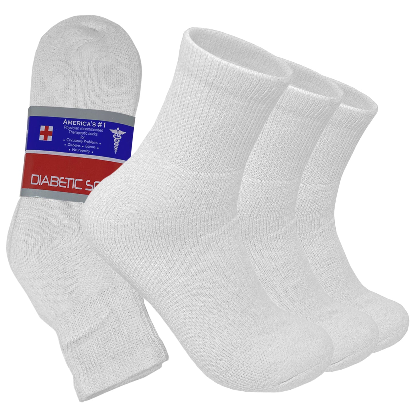 3-12 Pairs Men's Diabetic Circulatory Ankle/Quarter Cotton Socks Size 9-15