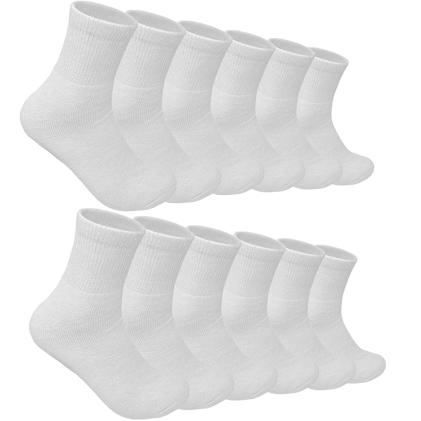 3-12 Pairs Men's Diabetic Circulatory Ankle/Quarter Cotton Socks Size 9-15