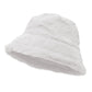 Women's Winter Plush Fluffy Bucket Hat Warm Faux Fur Lining Cozy Solid Cap