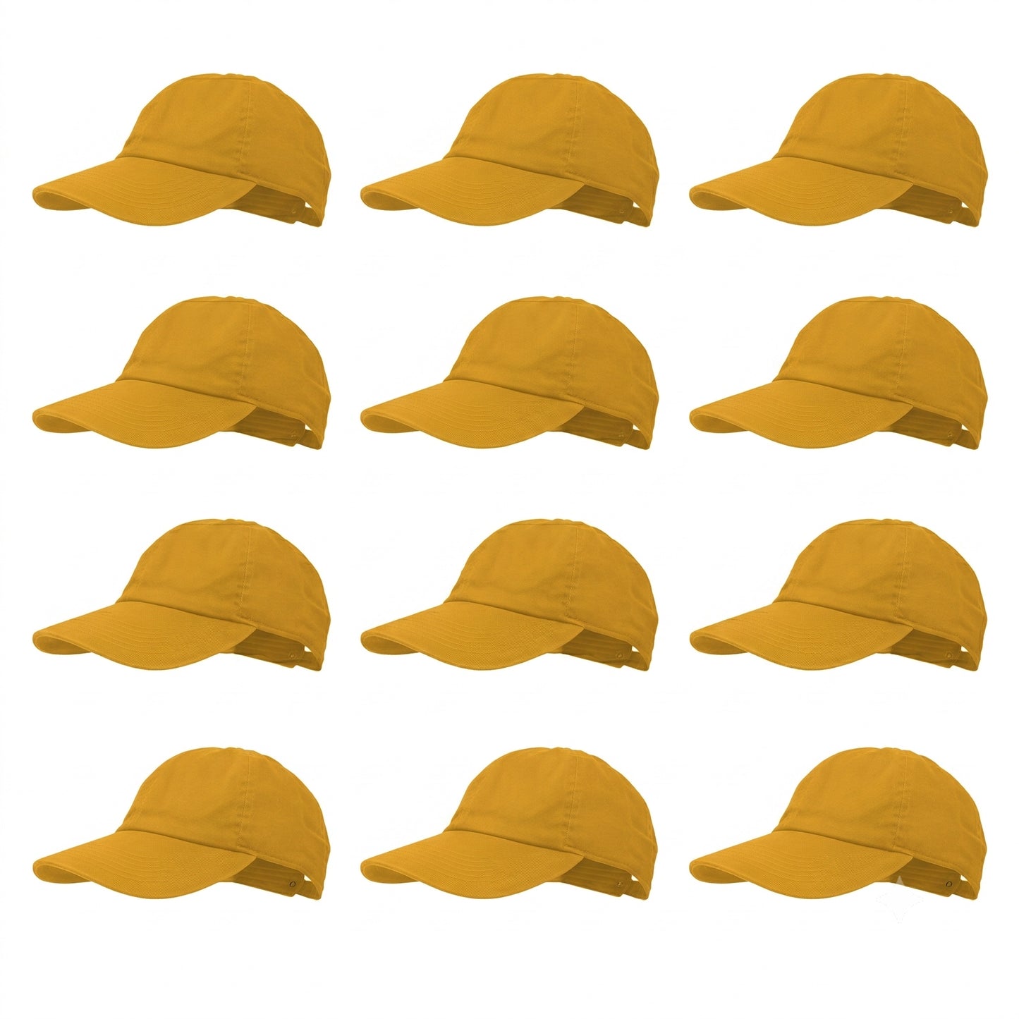 12-Pack Lot Classic 100% Cotton Plain Blank Baseball Cap Low Profile Dad Hat Buckle Adjustable Caps