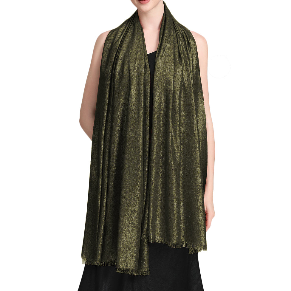 Women's Large Sparkling Glitter Metallic Soft Pashmina Shawl Wrap Scarf