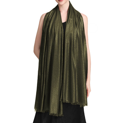 Women's Large Sparkling Glitter Metallic Soft Pashmina Shawl Wrap Scarf